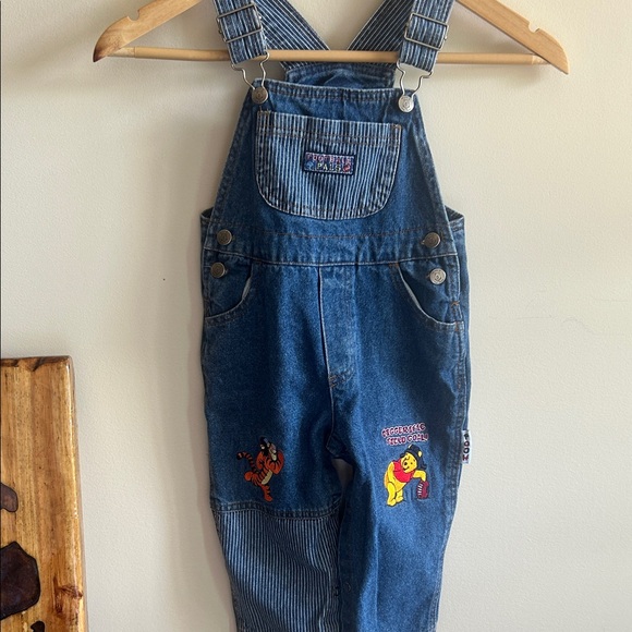 Vintage WINNIE THE Pooh Kids Denim Overalls size 24 months - Picture 1 of 7